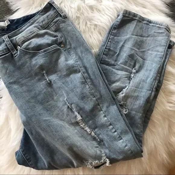 Denim Co Primark distressed jeans with sequins - Picture 14 of 15